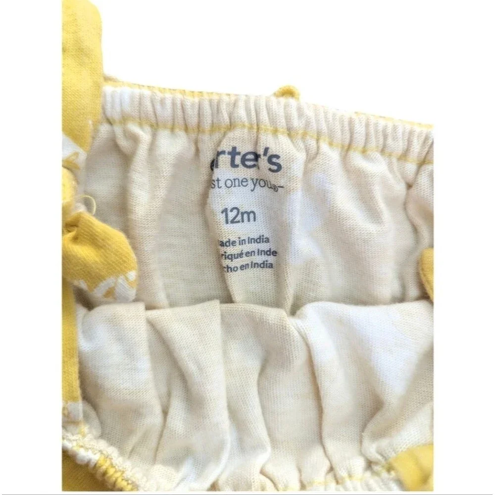 Carter's Yellow Butterfly Ruffle Romper Size  12 Months